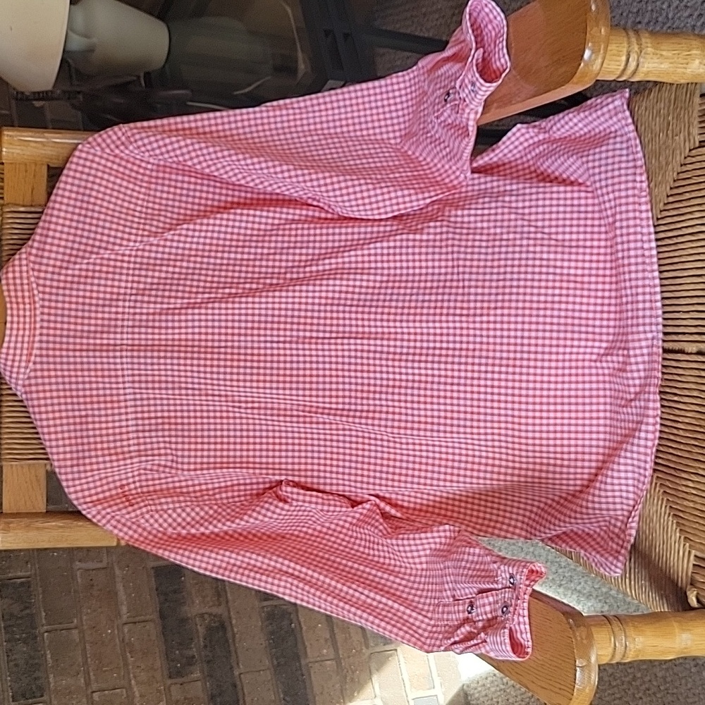 Orvis red/white checkered, button down long sleev… - image 7